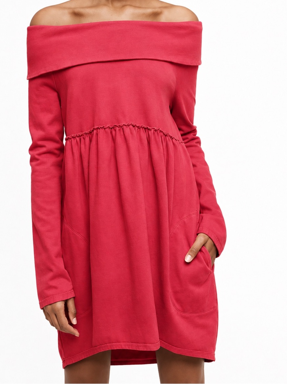 Vintage anthropologie cotton off shoulder cocoon dress with pockets